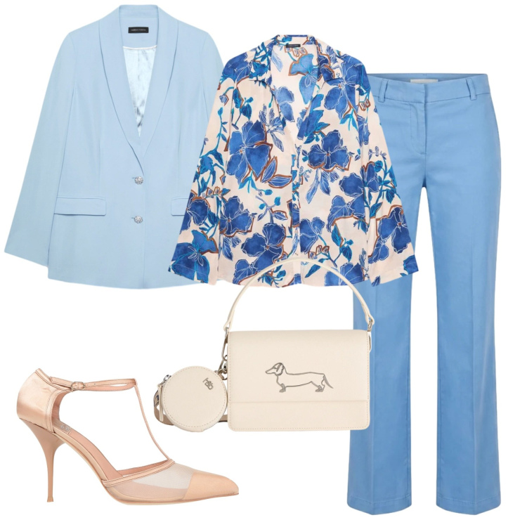 Outfit donna - Cerimonia. Stile Chic per Cerimonia. Abbinamento con décolleté, camicie, blazer, pantaloni, borse a tracolla.