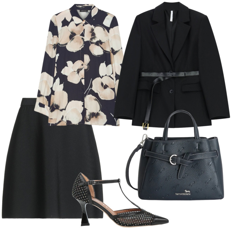 Outfit donna - Tailleur per l\'ufficio. Stile Chic per Ufficio. Abbinamento con décolleté, minigonne, blazer, camicie, borse a mano.