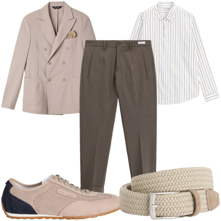 Outfit uomo - Total look #2389234. Stile Casual per Tutti i giorni. Abbinamento con giacche, pantaloni, camicie, sneakers, cinture.