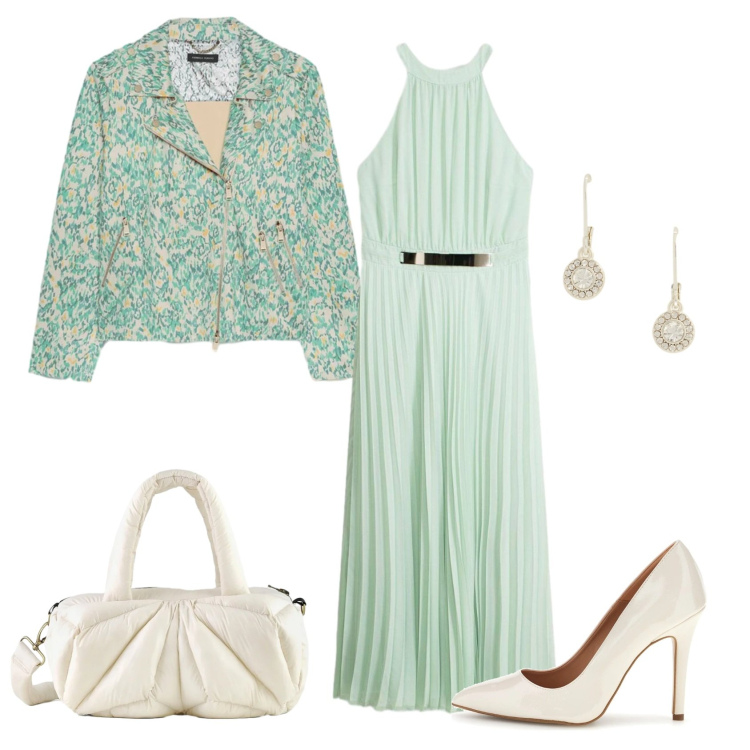 Outfit donna - Total look #2389251. Stile Casual chic per Cerimonia. Abbinamento con vestiti lunghi, blazer, borse a mano, orecchini, décolleté.