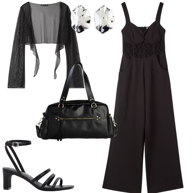 Outfit donna - Terranova. Stile Minimal per Tutti i giorni. Abbinamento con borse a mano, orecchini, sandali col tacco, blazer, tute.