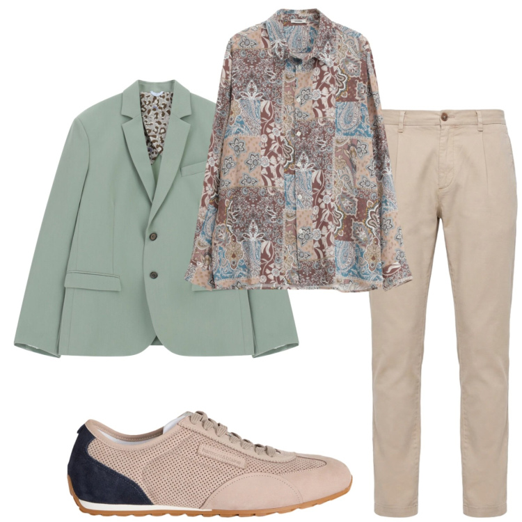 Outfit uomo - Total look #2389308. Stile Trendy per Serata speciale. Abbinamento con giacche, camicie, sneakers, pantaloni.