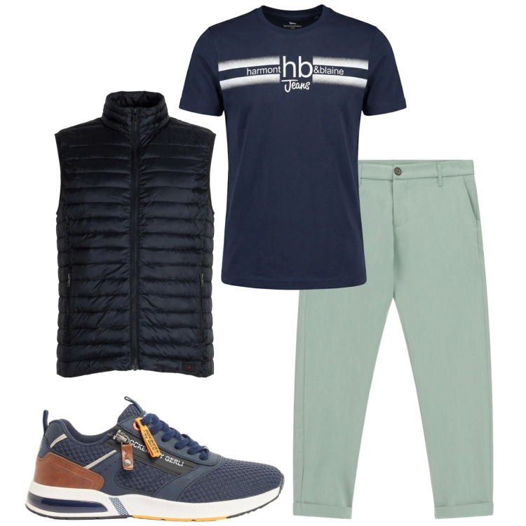 Outfit uomo - Total look #2389311. Stile Trendy per Tutti i giorni. Abbinamento con sneakers, pantaloni, t-shirt, piumini.