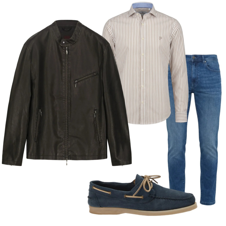 Outfit uomo - Total look #2389363. Stile Casual per Tutti i giorni. Abbinamento con scarpe stringate, jeans slim fit, camicie, giacche.