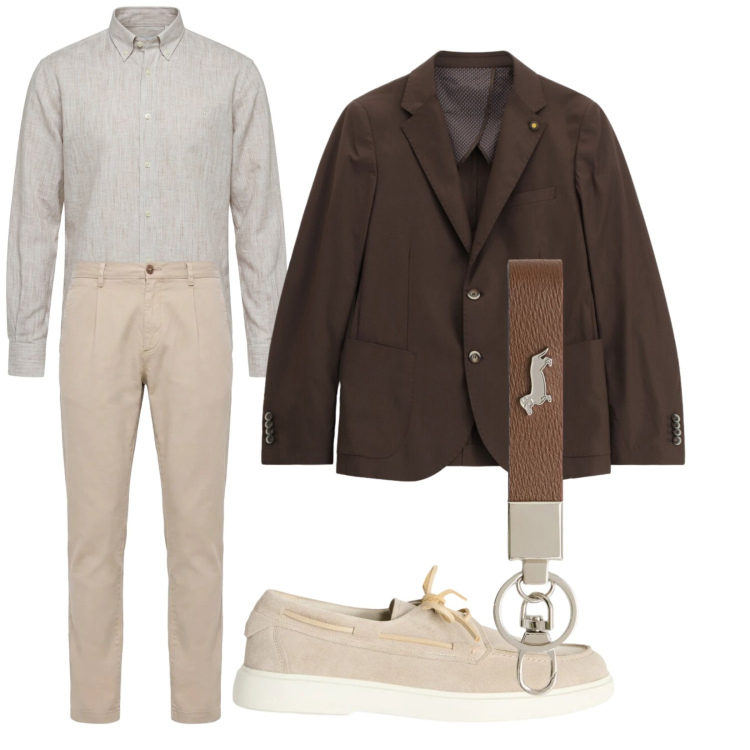 Outfit uomo - Che bella serata. Stile Trendy per Serata speciale. Abbinamento con giacche, portachiavi, scarpe stringate, pantaloni, camicie.