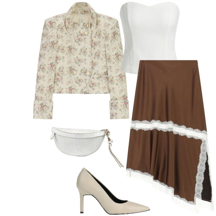 Outfit donna - in centro. Stile Sexy per Tutti i giorni. Abbinamento con décolleté, marsupi, gonne longuette, cappotti, top.