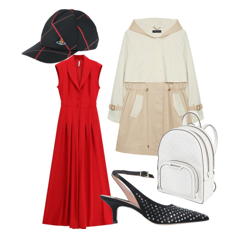 Outfit donna - Diciottesimo. Stile Glamour per Cerimonia. Abbinamento con zaini, cappelli con visiera, décolleté, tute, trench.