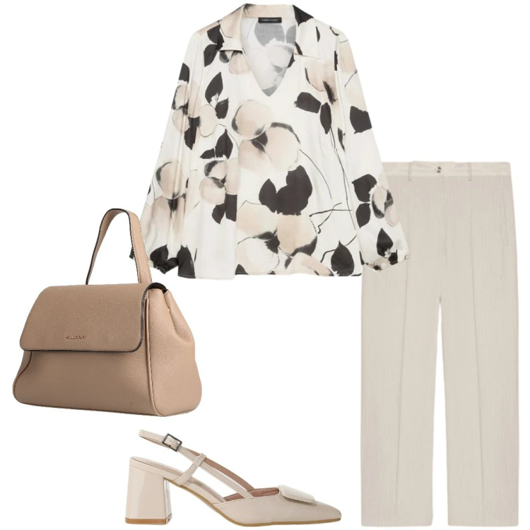 Outfit donna - Les flores sont belles. Stile Casual chic per Serata fuori. Abbinamento con zaini, pantaloni, bluse, décolleté.