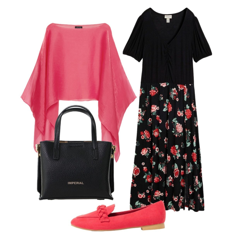 Outfit donna - Total look #2389451. Stile Glamour per Tutti i giorni. Abbinamento con vestiti lunghi, mocassini, blazer, borse a tracolla.