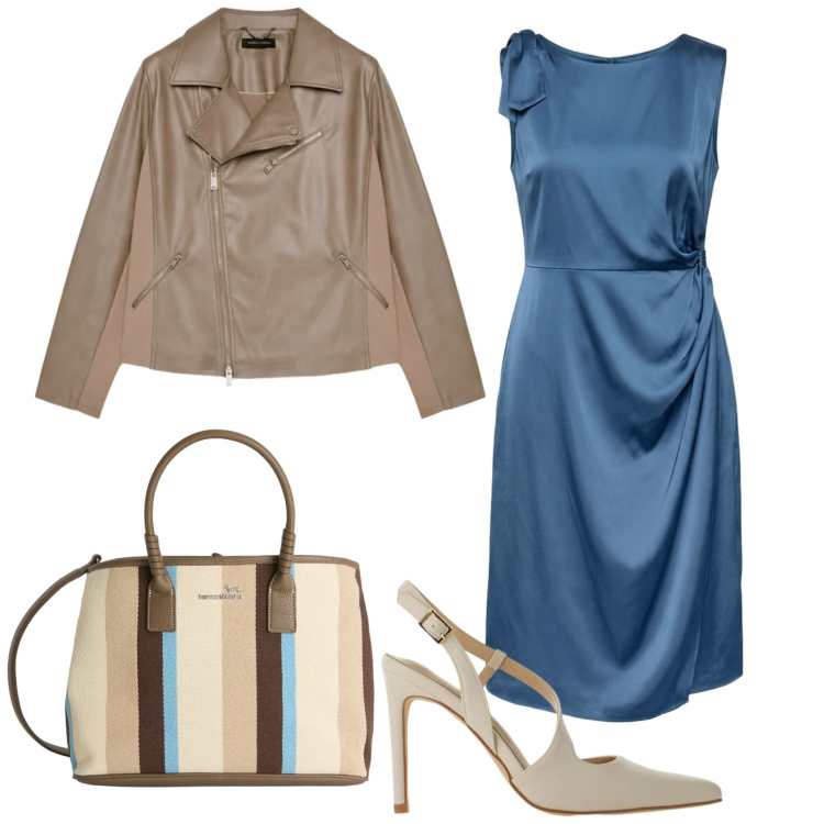 Outfit donna - Incantevole carta da zucchero. Stile Glamour per Ufficio. Abbinamento con décolleté, vestiti, blazer, shopping bag.