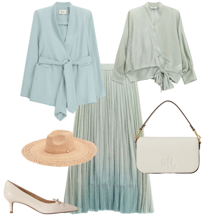 Outfit donna - Chic cerimonia evento serata. Stile Chic per Cerimonia. Abbinamento con cappelli, bluse, gonne lunghe, blazer, borse a spalla, décolleté.