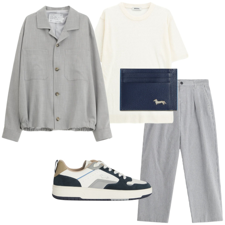 Outfit uomo - Total look #2389669. Stile Trendy per Tutti i giorni. Abbinamento con cappotti, pantaloni, t-shirt, portafogli, sneakers.