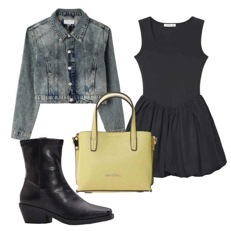 Outfit donna - Total look #2389698. Stile Urban per Serata fuori. Abbinamento con stivaletti, vestiti corti, cappotti, borse a tracolla.