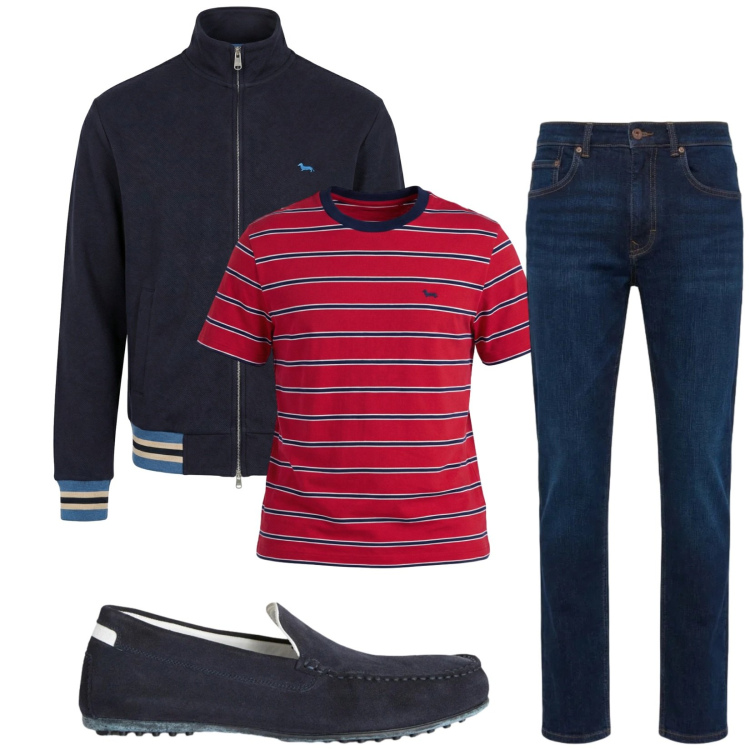 Outfit uomo - Total look #2389730. Stile Trendy per Tutti i giorni. Abbinamento con scarpe stringate, felpe, t-shirt, jeans.