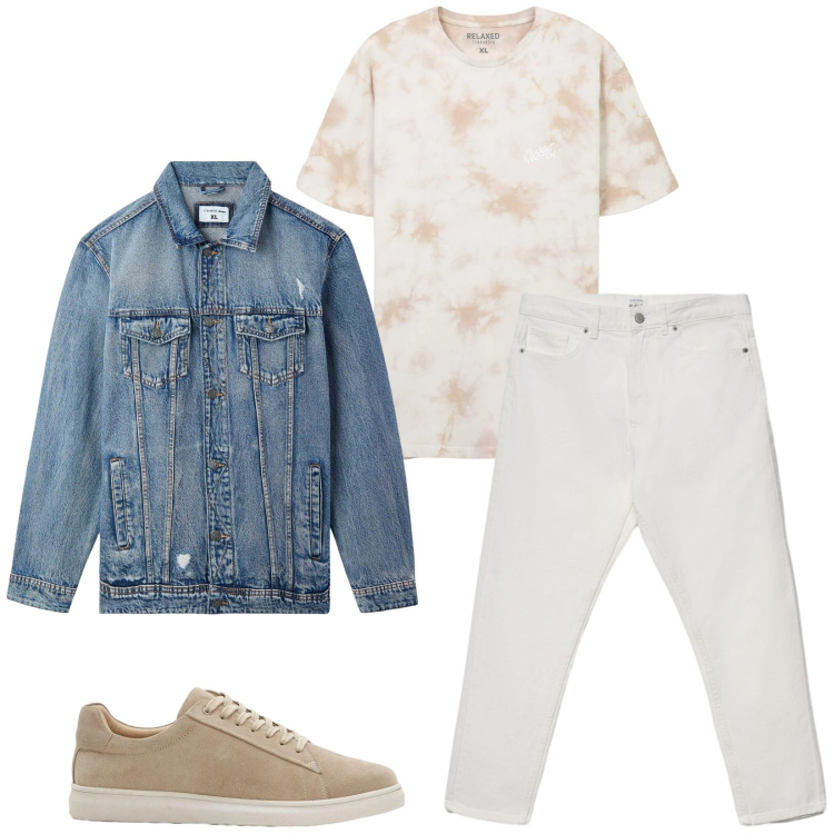 Outfit uomo - Total look #2389732. Stile Trendy per Tutti i giorni. Abbinamento con sneakers, giacche, t-shirt, jeans.