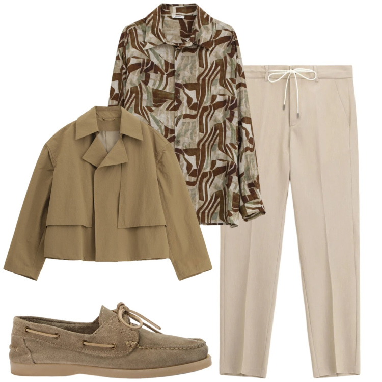 Outfit uomo - Total look #2389733. Stile Trendy per Serata speciale. Abbinamento con camicie, pantaloni, cappotti, scarpe stringate.