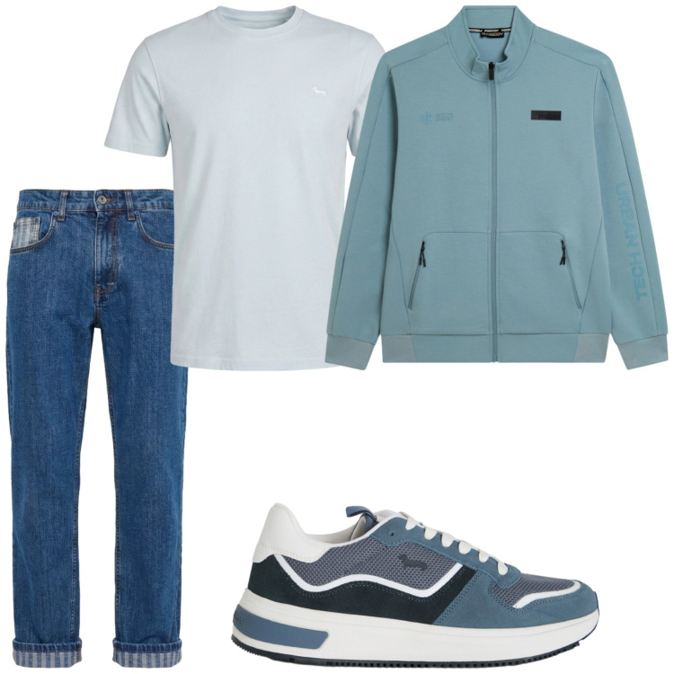 Outfit uomo - Total look #2389740. Stile Casual per Tutti i giorni. Abbinamento con jeans, t-shirt, sneakers, felpe.