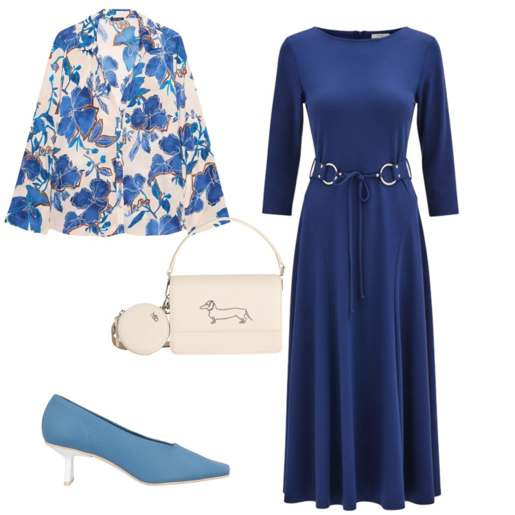 Outfit donna - Chic cerimonia evento serata. Stile Chic per Cerimonia. Abbinamento con décolleté, vestiti midi/longuette, camicie, borse a tracolla.