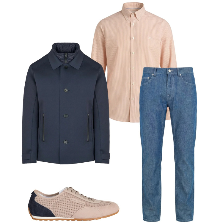 Outfit uomo - Total look #2389793. Stile Trendy per Serata speciale. Abbinamento con jeans, sneakers, camicie, giacche.