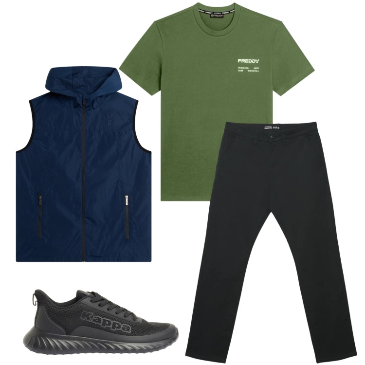 Outfit uomo - Total look #2389797. Stile Urban per Tutti i giorni. Abbinamento con sneakers, pantaloni chino, piumini, t-shirt.