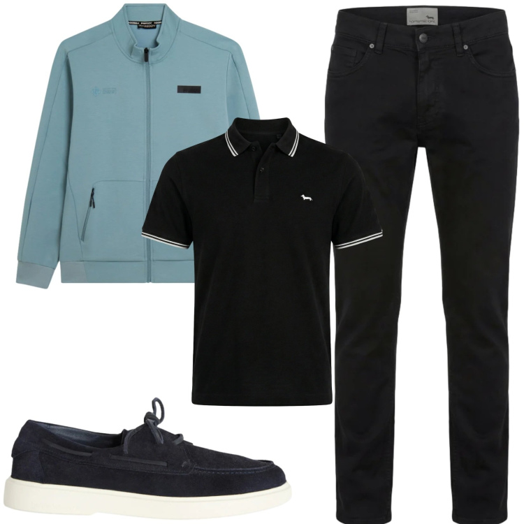 Outfit uomo - Total look #2389799. Stile Urban per Tutti i giorni. Abbinamento con scarpe stringate, polo, pantaloni, felpe.