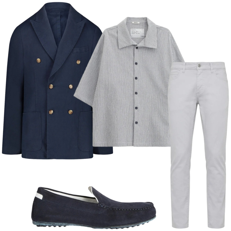 Outfit uomo - Total look #2389800. Stile Business/Elegante per Serata speciale. Abbinamento con camicie a manica corta, scarpe stringate, pantaloni, giacche.