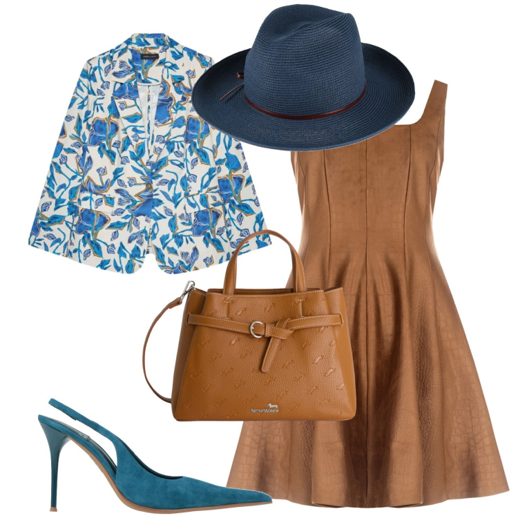 Outfit donna - Total look #2389803. Stile Vintage retrò per Cerimonia. Abbinamento con cappelli, décolleté, vestiti corti, blazer, borse a mano.