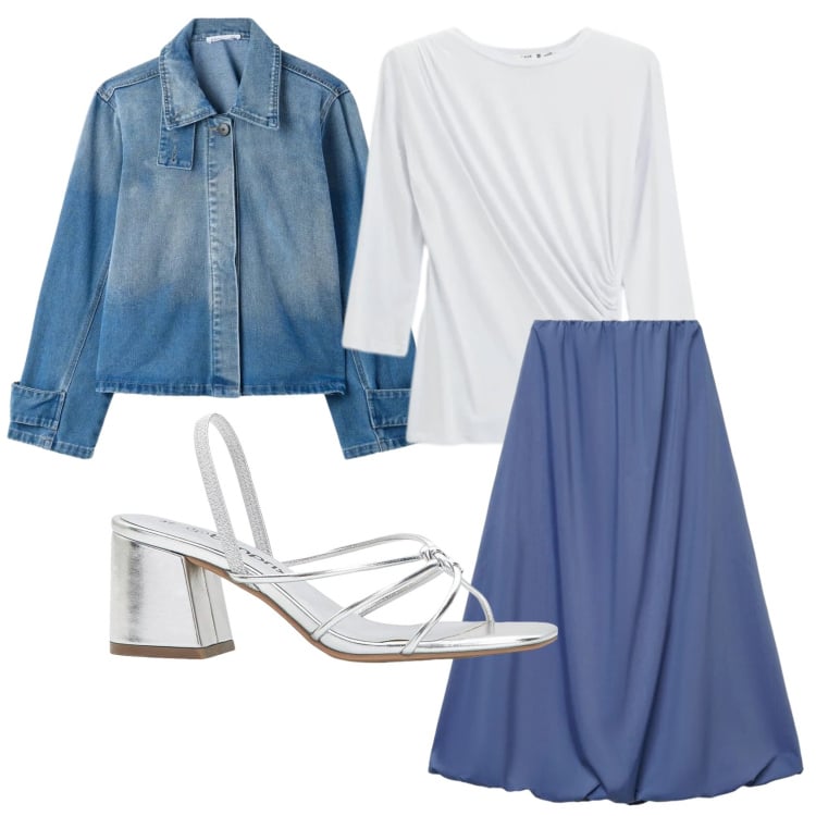 Outfit donna - Total look #2389805. Stile Bon Ton per Ufficio. Abbinamento con sandali col tacco, gonne lunghe, cappotti, top.