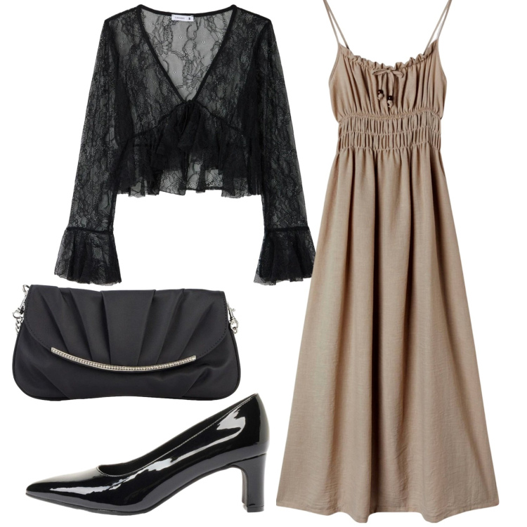 Outfit donna - Total look #2389818. Stile Chic per Serata fuori. Abbinamento con décolleté, clutch, vestiti lunghi, bluse.