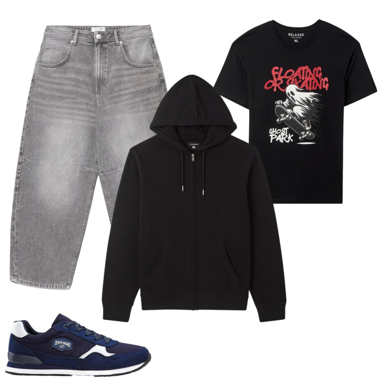 Outfit uomo - Felpa e Sneakers. Stile Trendy per Tutti i giorni. Abbinamento con sneakers, t-shirt, jeans, felpe con cappuccio.