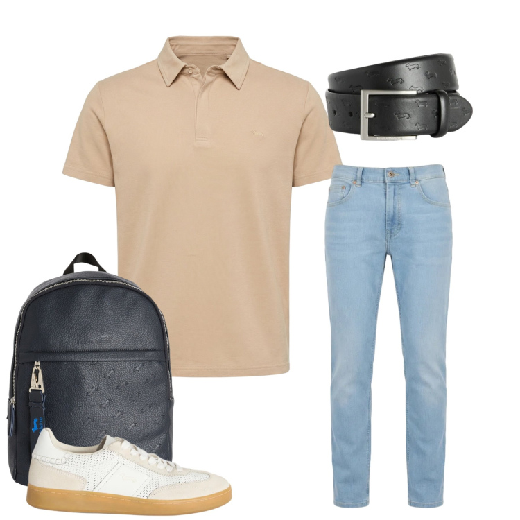 Outfit uomo - Total look #2389877. Stile Urban per Tutti i giorni. Abbinamento con sneakers, cinture, borse sportive, polo, jeans.