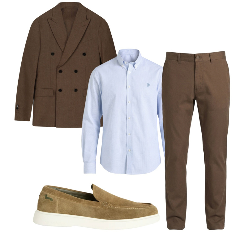Outfit uomo - Total look #2389913. Stile Business/Elegante per Ufficio. Abbinamento con pantaloni, camicie, scarpe stringate, giacche.