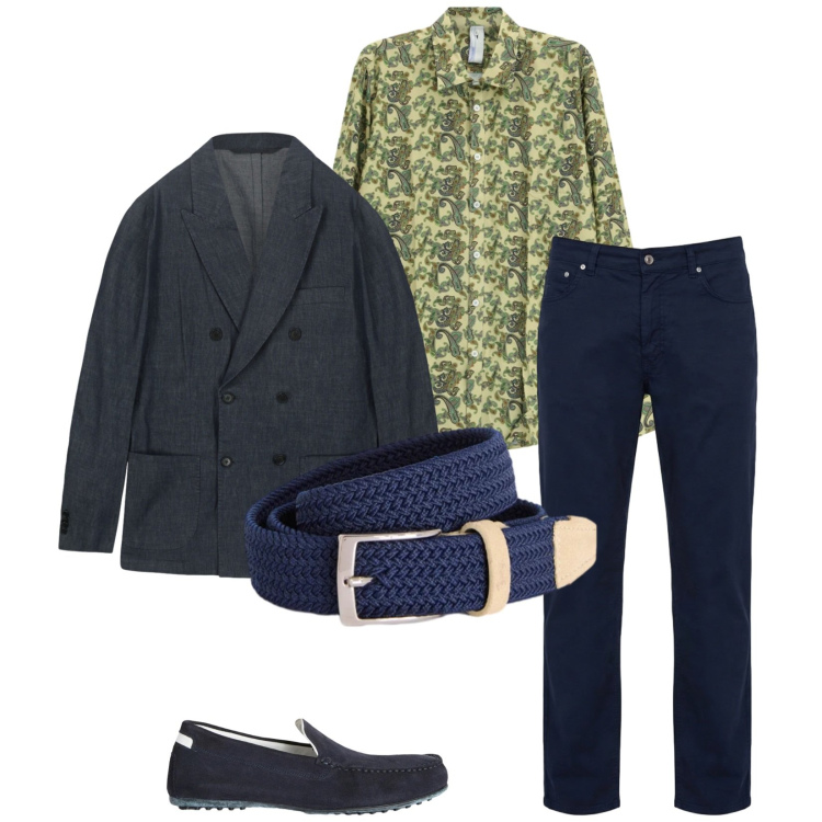 Outfit uomo - Total look #2389915. Stile Trendy per Serata speciale. Abbinamento con camicie, scarpe stringate, cinture, pantaloni, giacche.
