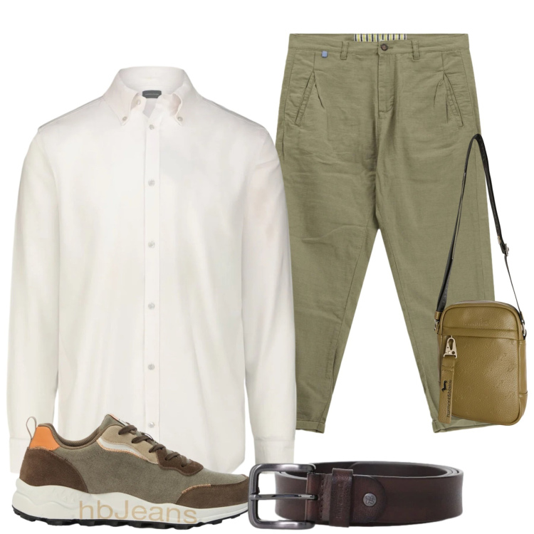 Outfit uomo - Total look #2389936. Stile Casual per Tutti i giorni. Abbinamento con pantaloni, cinture, borse sportive, sneakers, camicie.