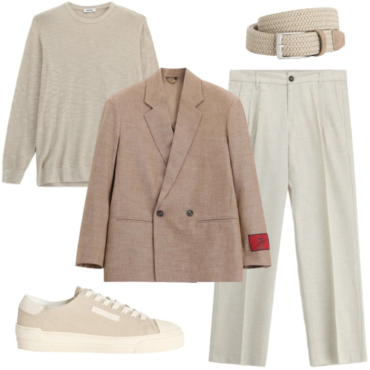 Outfit uomo - #aperitivo.sul.lago. Stile Casual per Serata speciale. Abbinamento con pantaloni, maglieria, giacche, cinture, sneakers.