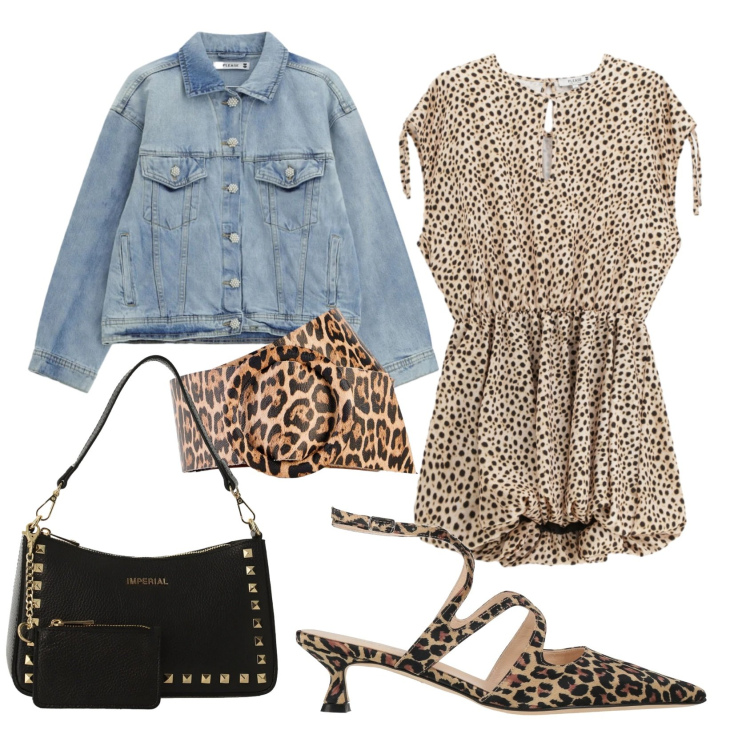 Outfit donna - Total look #2389984. Stile Trendy per Serata fuori. Abbinamento con décolleté, cinture, blazer, vestiti corti, borse a spalla.