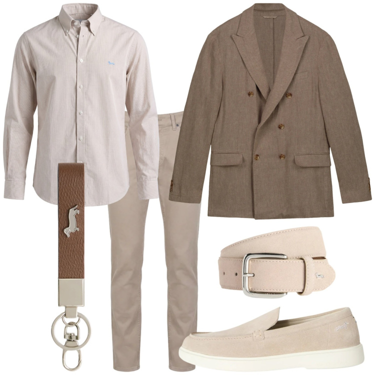Outfit uomo - Total look #2390079. Stile Business/Elegante per Serata speciale. Abbinamento con pantaloni, portachiavi, cinture, scarpe stringate, camicie, giacche.