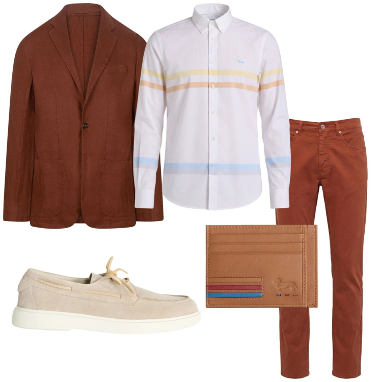 Outfit uomo - Serata trendy. Stile Trendy per Serata speciale. Abbinamento con scarpe stringate, portafogli, pantaloni, camicie, giacche.