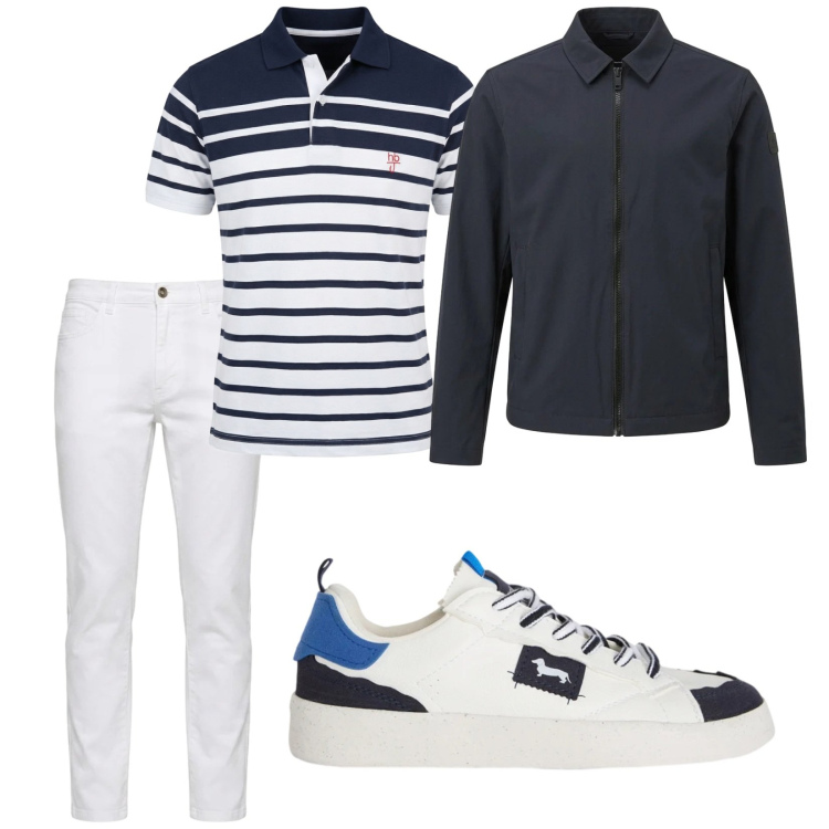 Outfit uomo - Total look #2390087. Stile Trendy per Tutti i giorni. Abbinamento con sneakers, polo, jeans, giacche.