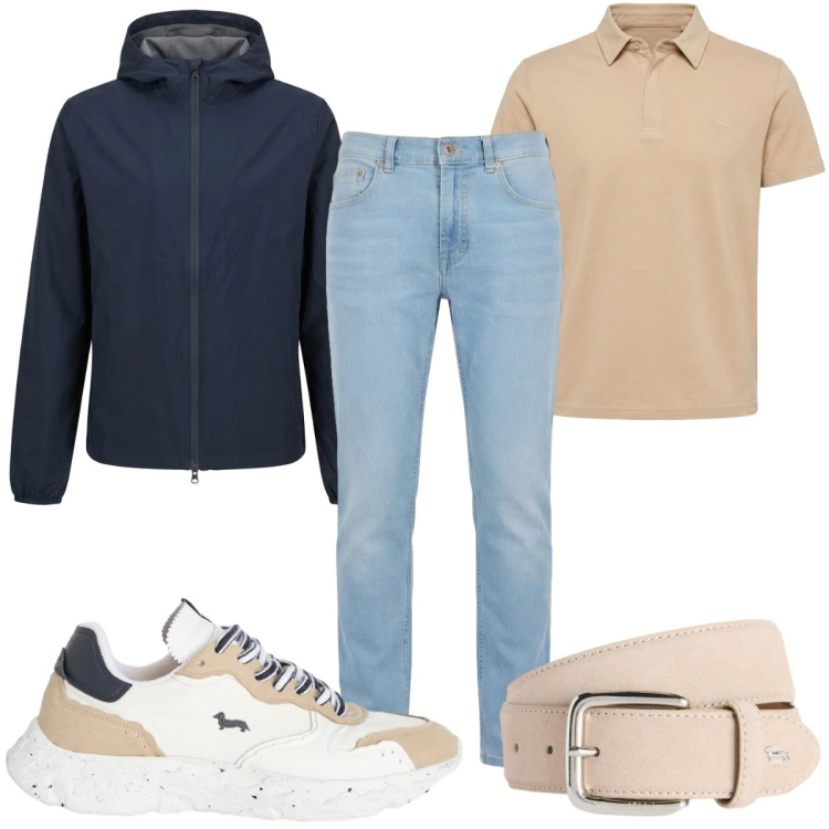 Outfit uomo - Total look #2390096. Stile Casual per Tutti i giorni. Abbinamento con cinture, sneakers, polo, jeans, giacche.