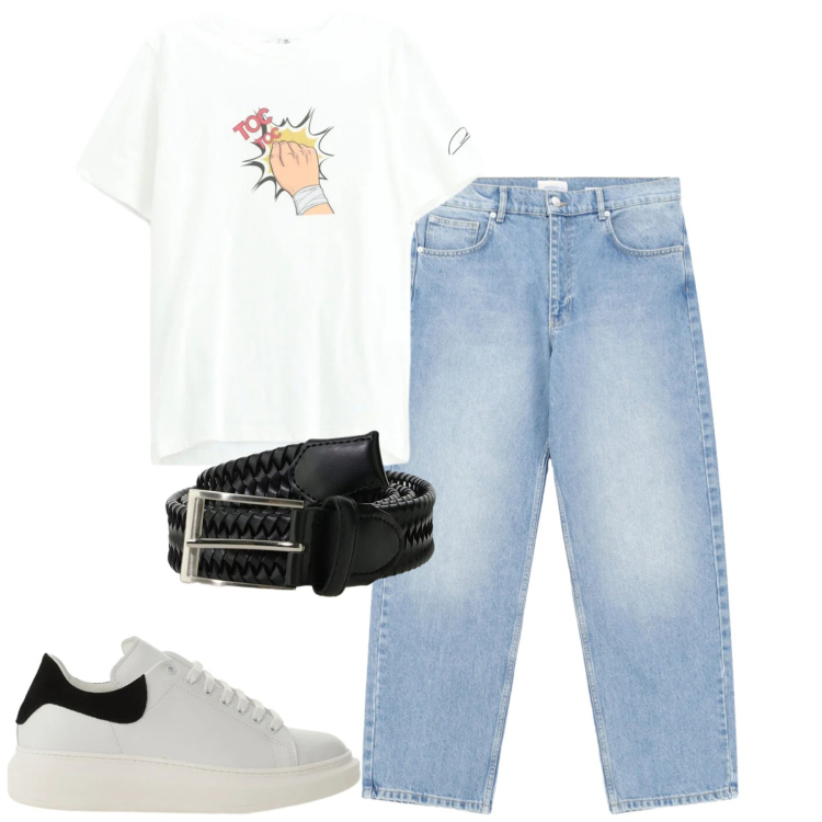 Outfit uomo - Imperial. Stile Casual per Tutti i giorni. Abbinamento con jeans, sneakers, cinture, t-shirt.