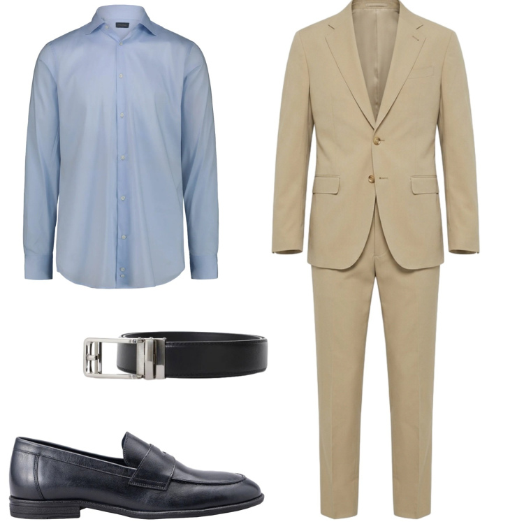 Outfit uomo - Doppelganger. Stile Business/Elegante per Tutti i giorni. Abbinamento con cinture, camicie, abiti, scarpe stringate.