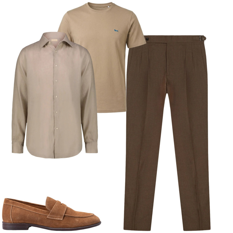 Outfit uomo - City. Stile Urban per Tutti i giorni. Abbinamento con t-shirt, camicie, scarpe stringate, pantaloni.