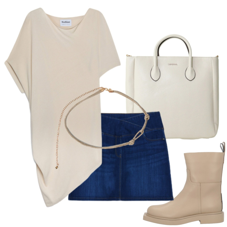 Outfit donna - La mini chic. Stile Minimal per Tutti i giorni. Abbinamento con stivaletti, borse a tracolla, cinture, minigonne, maglieria.