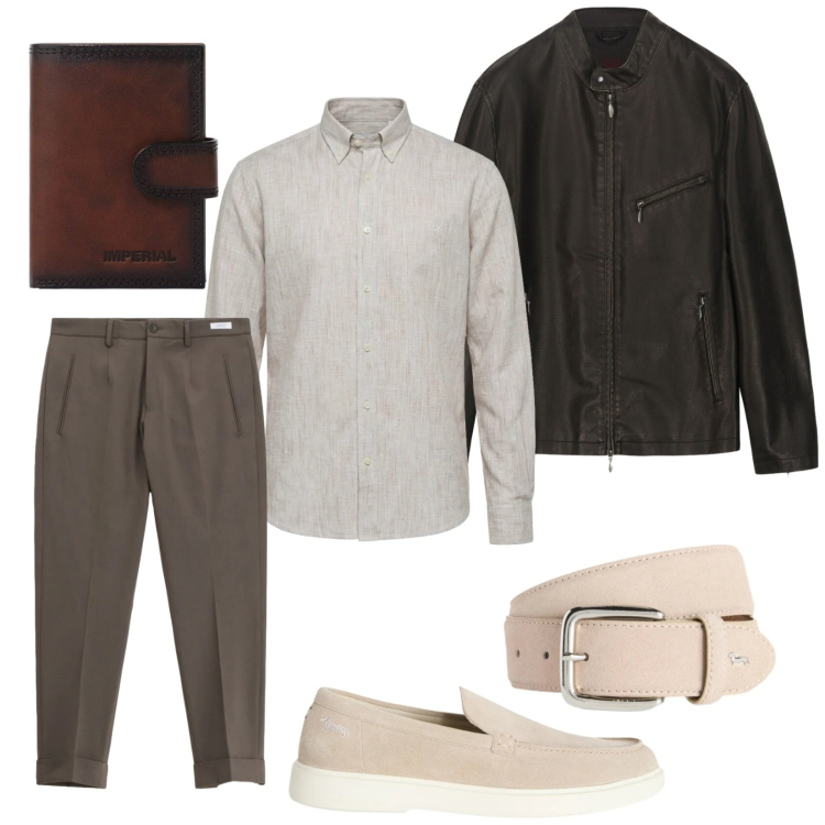 Outfit uomo - Colori preferiti. Stile Trendy per Serata speciale. Abbinamento con pantaloni, portafogli, cinture, scarpe stringate, camicie, giacche.