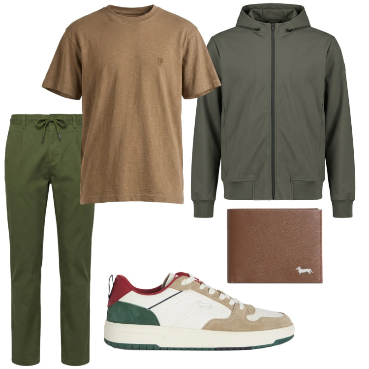 Outfit uomo - Nel weekend. Stile Casual per Tutti i giorni. Abbinamento con sneakers, portafogli, pantaloni, t-shirt, giacche.