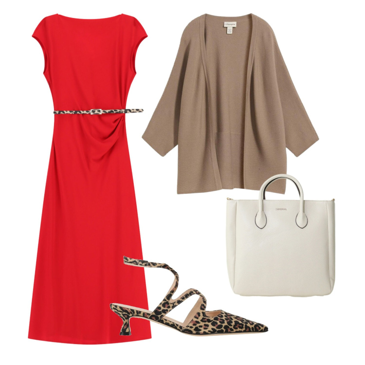 Outfit donna - L\'abito che sottolinea femminilità. Stile Casual chic per Serata fuori. Abbinamento con décolleté, cardigans, vestiti midi/longuette, borse a tracolla.