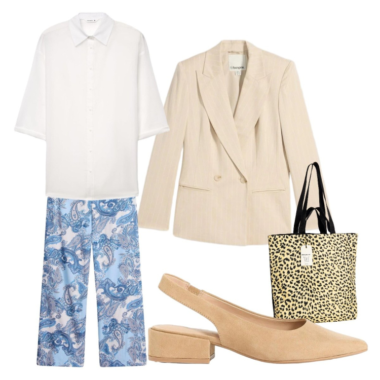 Outfit donna - Décolleté scamosciate Everyday. Stile Casual per Tutti i giorni. Abbinamento con blazer, pantaloni, décolleté, camicie a manica corta, borse tote.