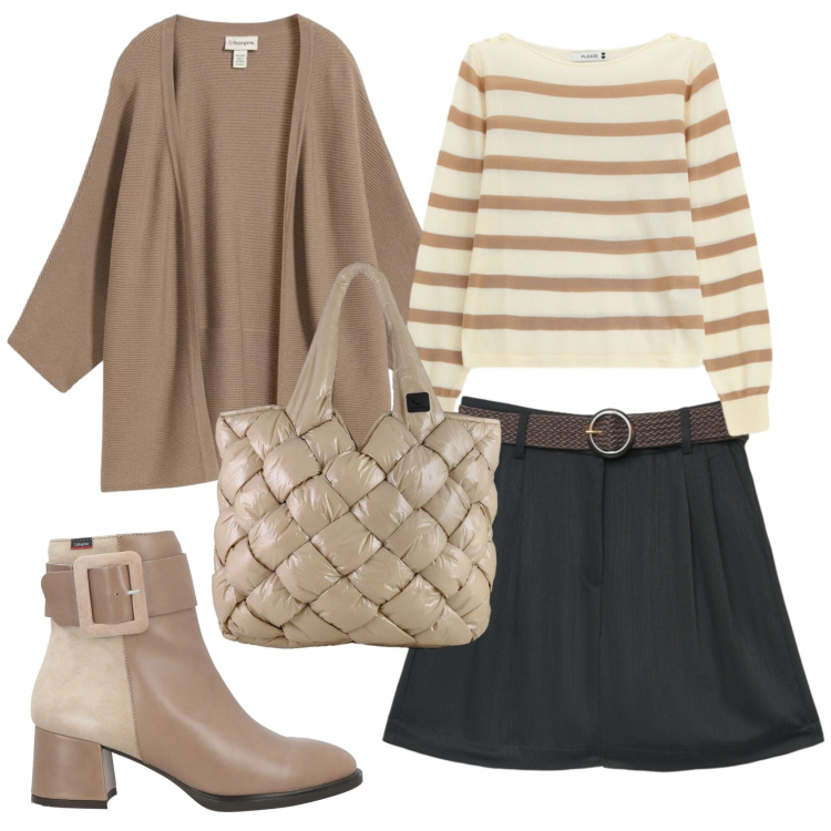 Outfit donna - Total look #2390239. Stile Basic per Tutti i giorni. Abbinamento con stivaletti, cardigans, bermuda, maglieria, borse tote.