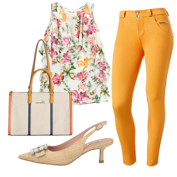 Outfit donna - Total look #2390247. Stile Romantica per Tutti i giorni. Abbinamento con décolleté, vestiti corti, borse tote, pantaloni skinny.